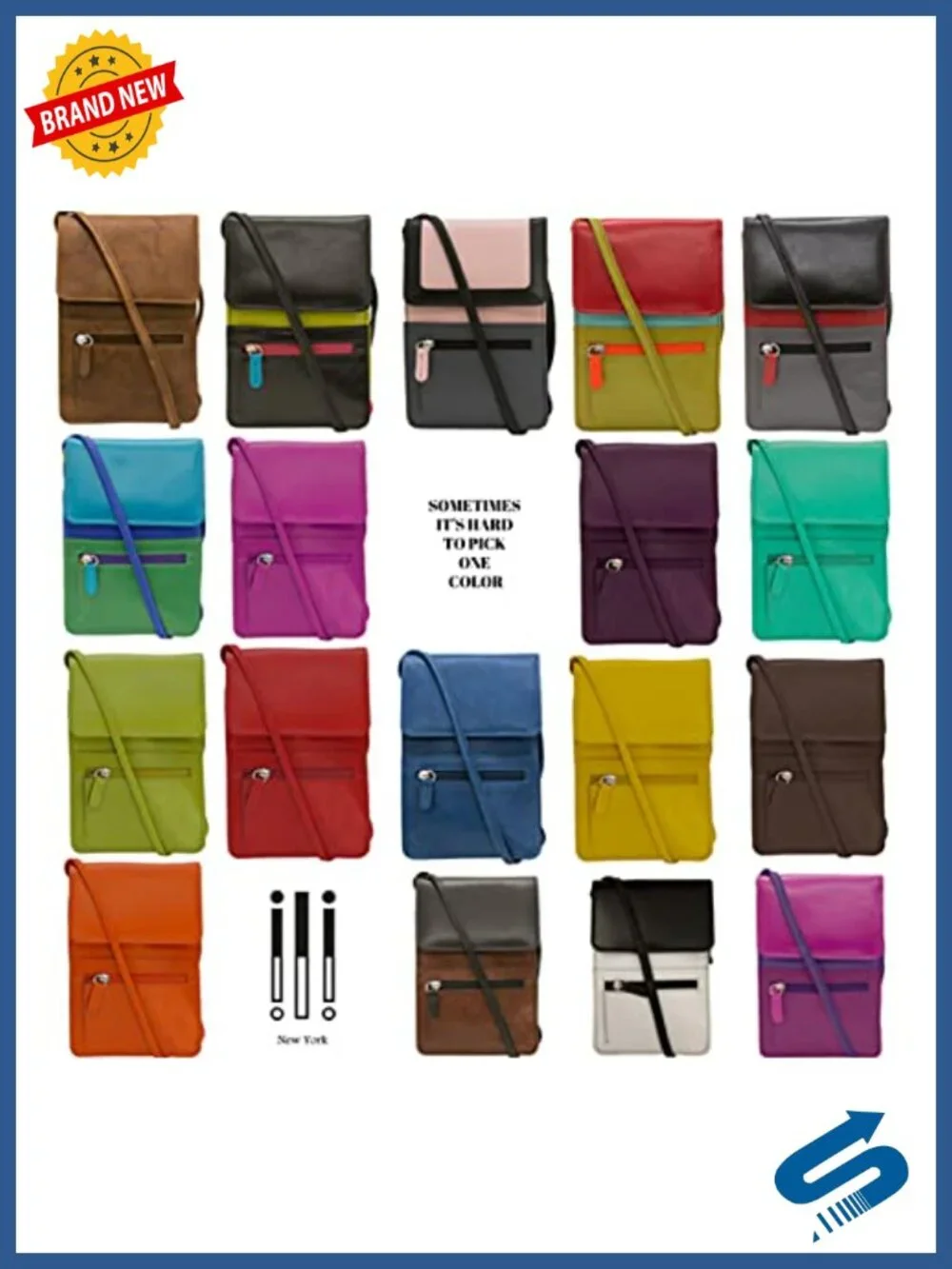 Genuine Leather Crossbody Organizer with RFID Blocking
